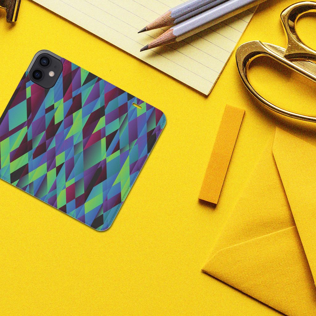 iPhone 12 Mini Stand Case Abstract Green Blue - B2C Telecom