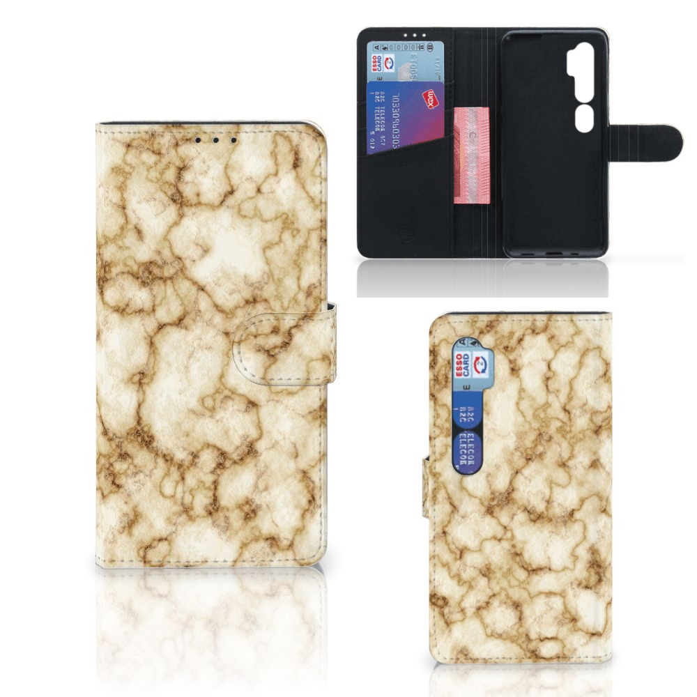 Xiaomi Mi Note 10 Pro Bookcase Marmer Goud