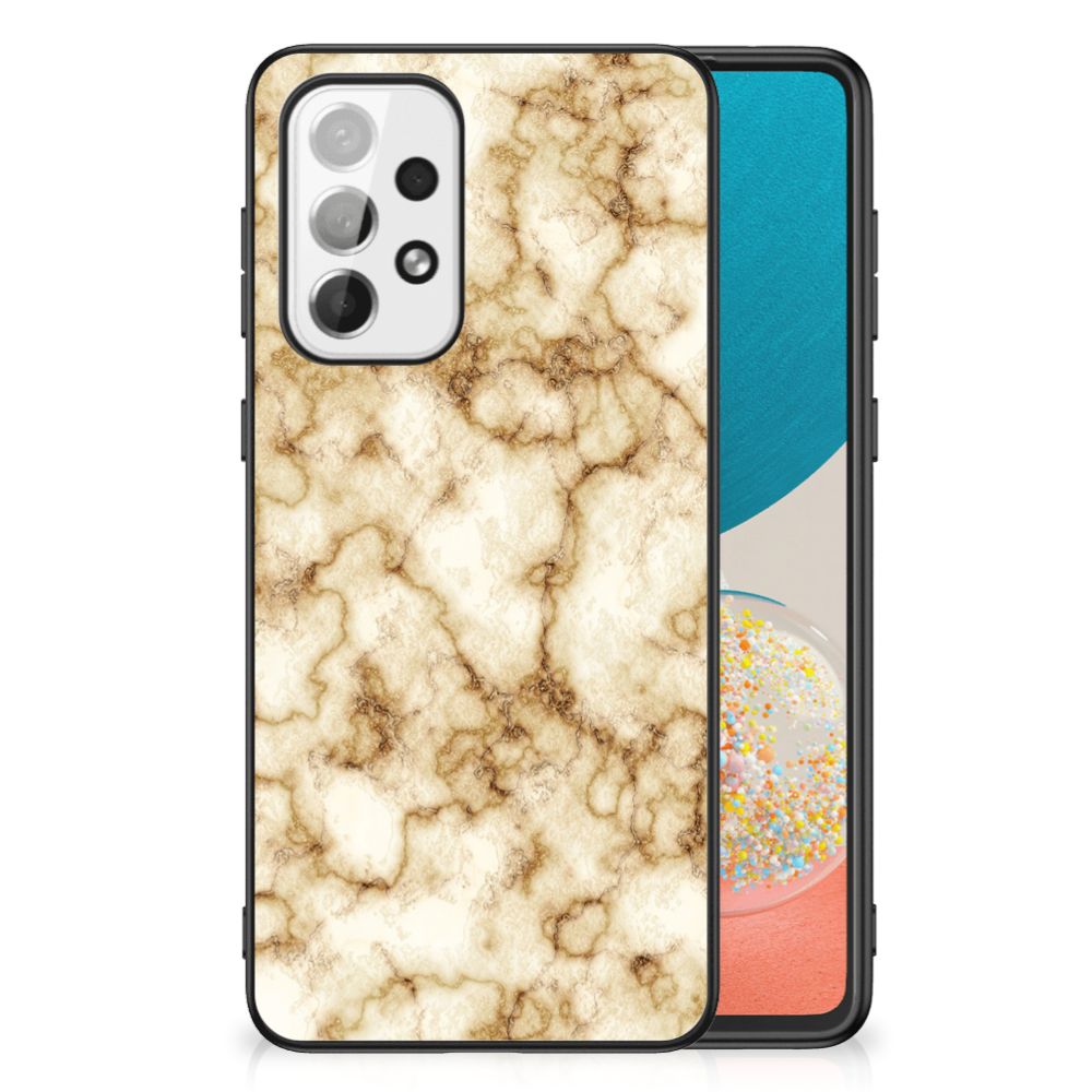 Samsung Galaxy A73 Marmeren Print Telefoonhoesje Marmer Goud