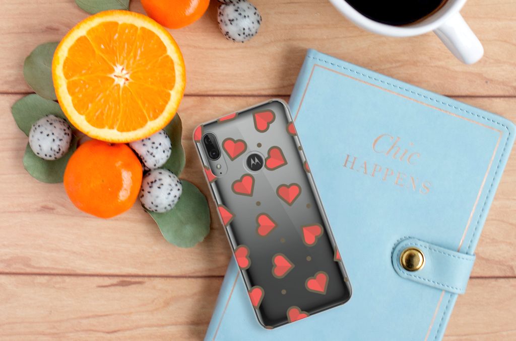 Motorola Moto E6 Plus TPU bumper Hearts