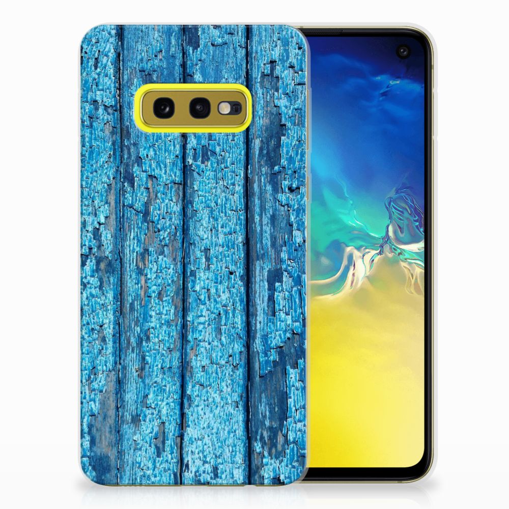 Samsung Galaxy S10e Bumper Hoesje Wood Blue
