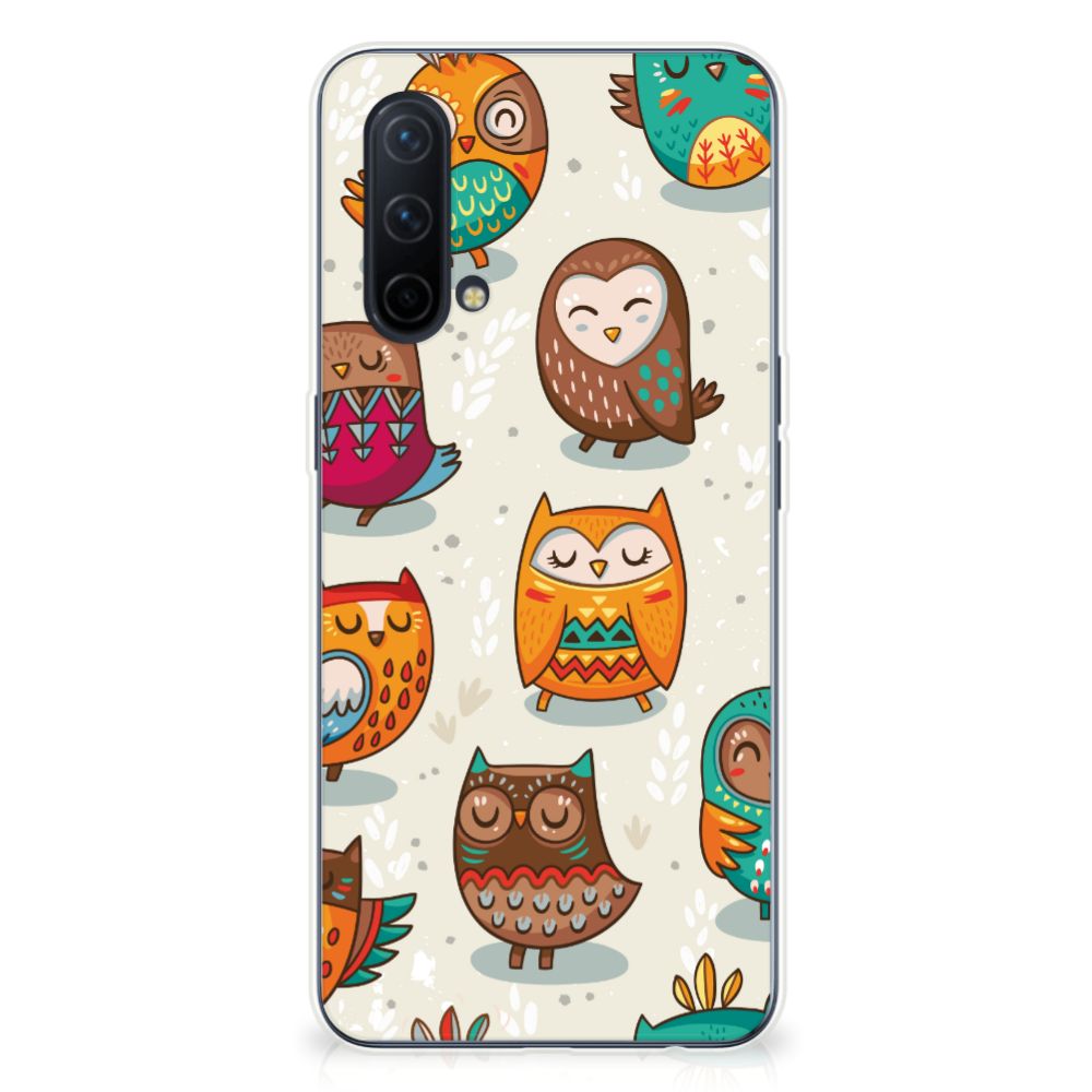 OnePlus Nord CE 5G TPU Hoesje Vrolijke Uilen