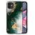 Marmeren Print Telefoonhoesje voor iPhone 11 Marmer Groen met een elegante groene en gouden marmeren print.