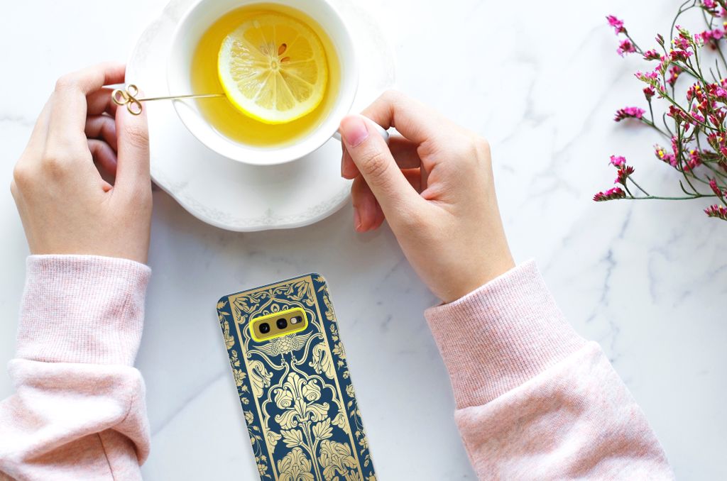 Samsung Galaxy S10e TPU Case Beige Flowers