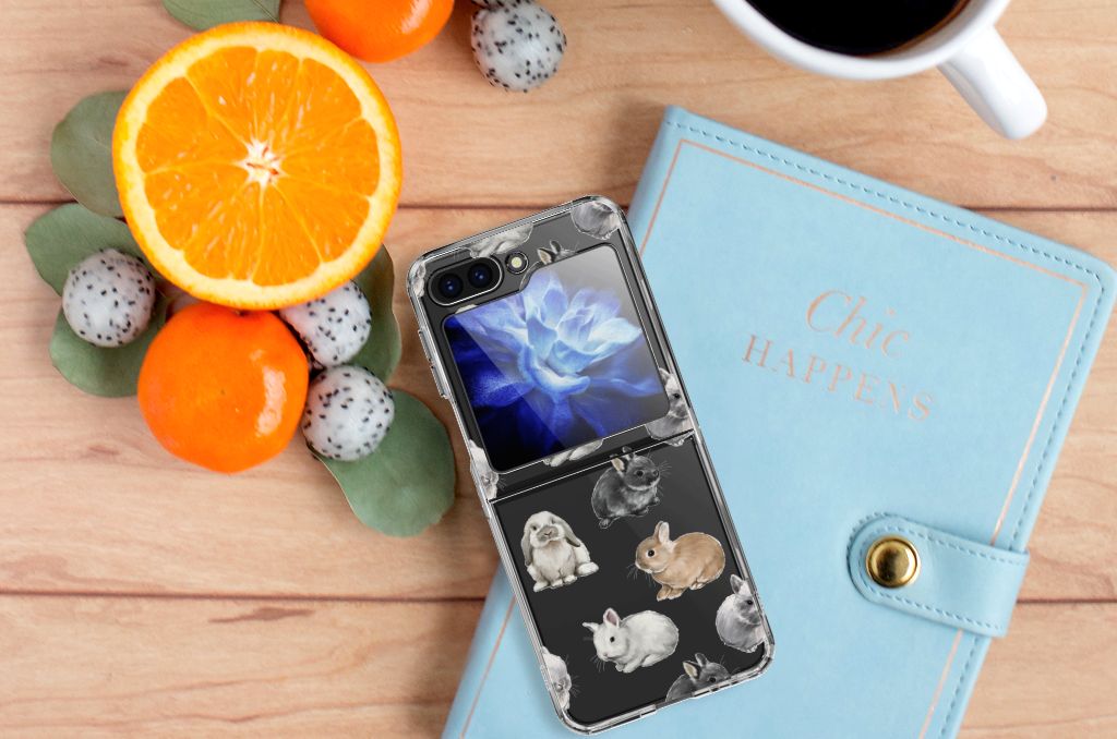 TPU Hoesje voor Samsung Galaxy Z Flip 5 Konijntjes