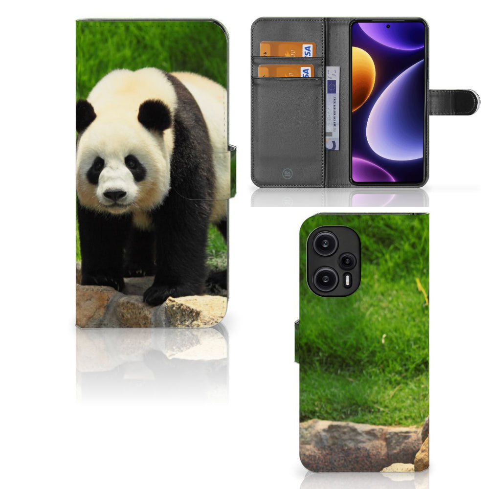 Xiaomi Poco F5 Telefoonhoesje met Pasjes Panda