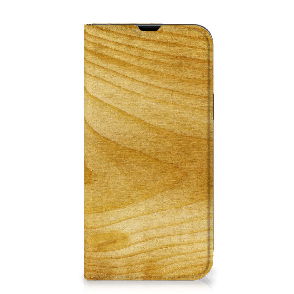 iPhone 13 Pro Max Book Wallet Case Licht Hout - B2C Telecom