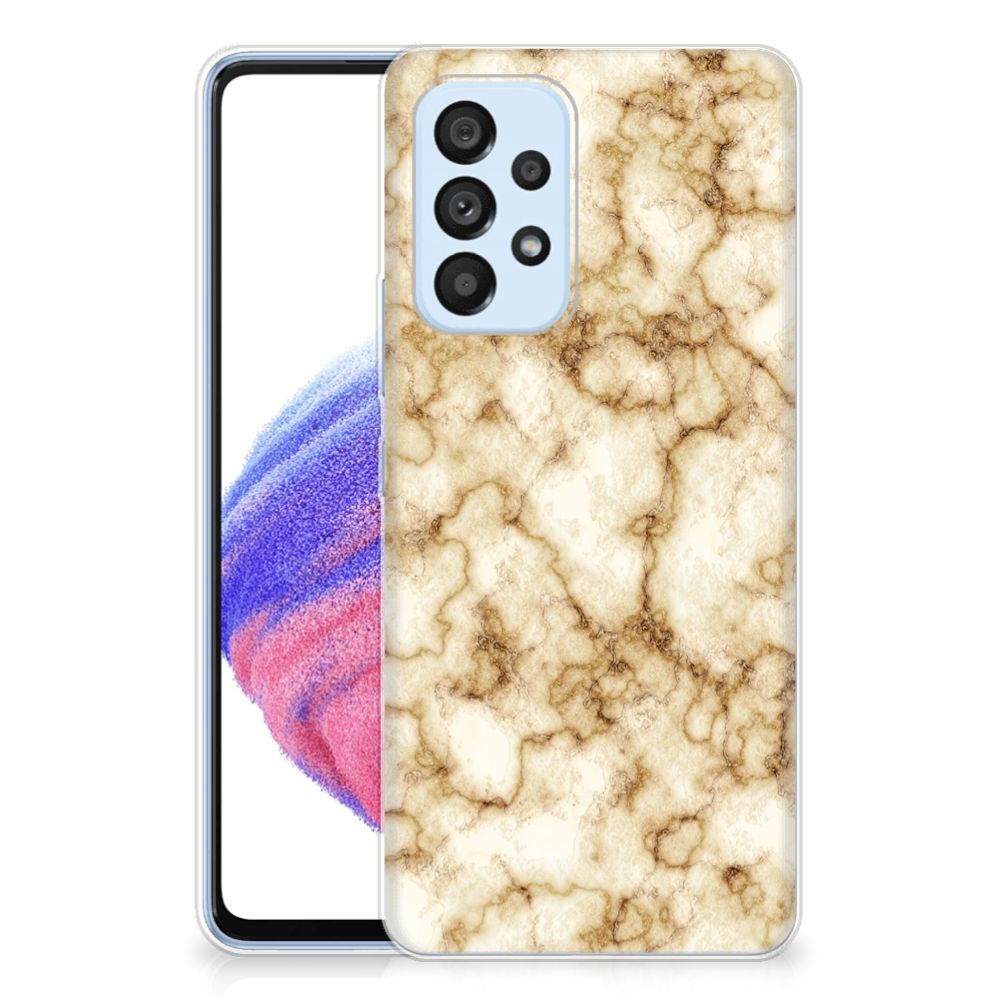 Samsung Galaxy A53 5G TPU Siliconen Hoesje Marmer Goud