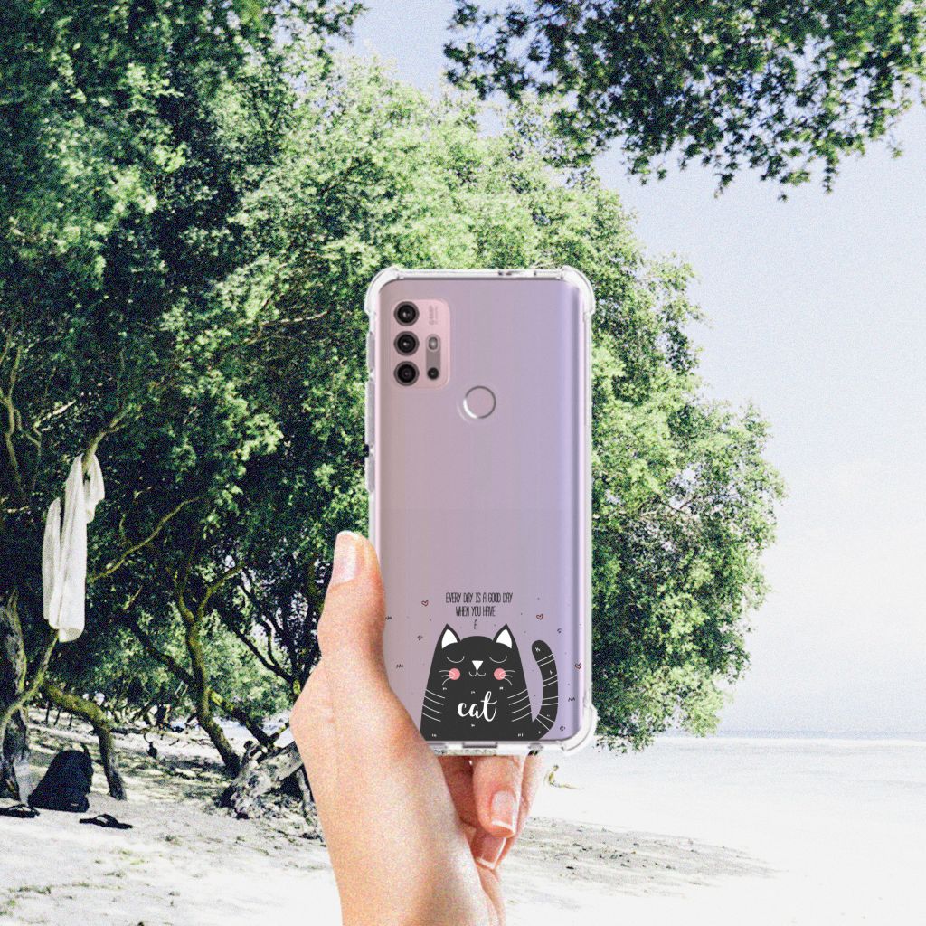 Motorola Moto G30 | G20 | G10 Stevig Bumper Hoesje Cat Good Day B2C Telecom