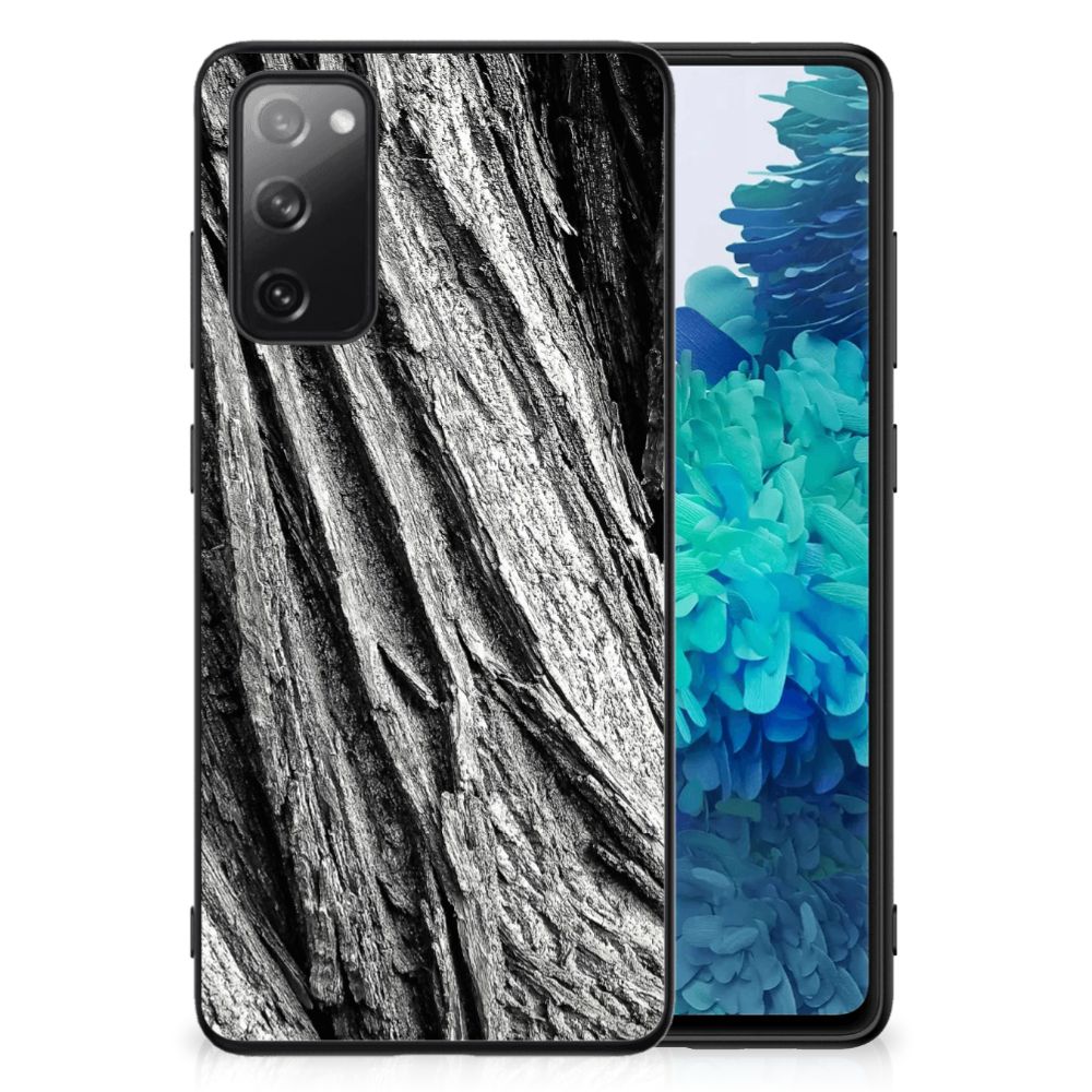 Houten Print Telefoonhoesje Samsung Galaxy S20 FE Boomschors Grijs