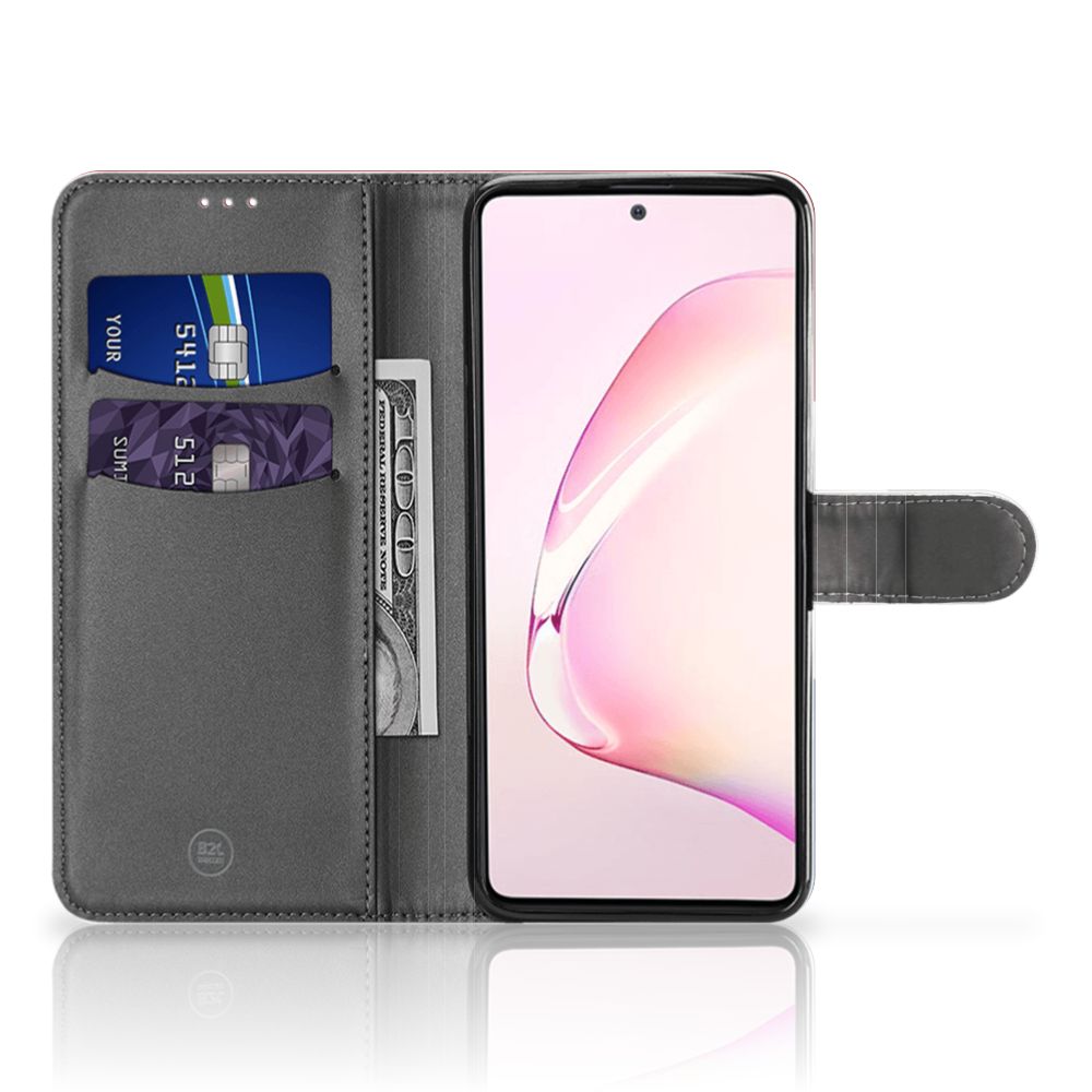 Samsung Note 10 Lite Bookstyle Case Nederlandse Vlag met pasjes en bankbiljetten binnenin.