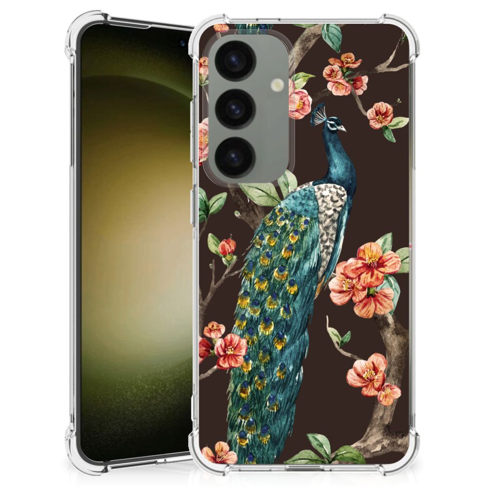 Samsung Galaxy S24 Case Anti-shock Pauw met Bloemen B2C Telecom