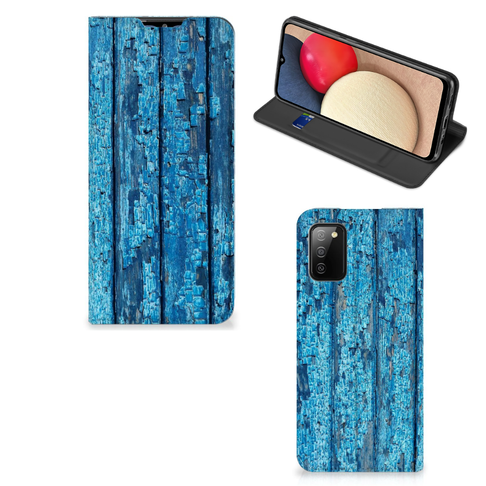 Samsung Galaxy M02s | A02s Book Wallet Case Wood Blue - B2C Telecom