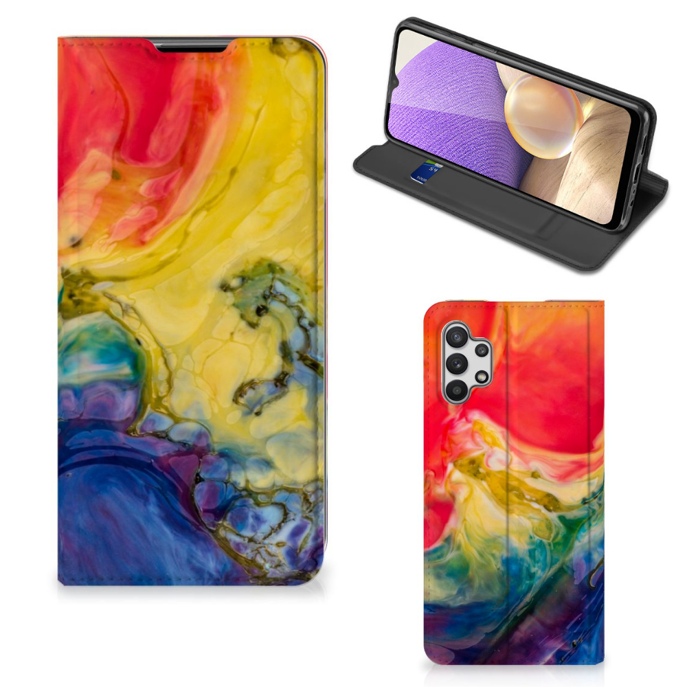 Bookcase Samsung Galaxy A32 5G Watercolor Dark - B2C Telecom