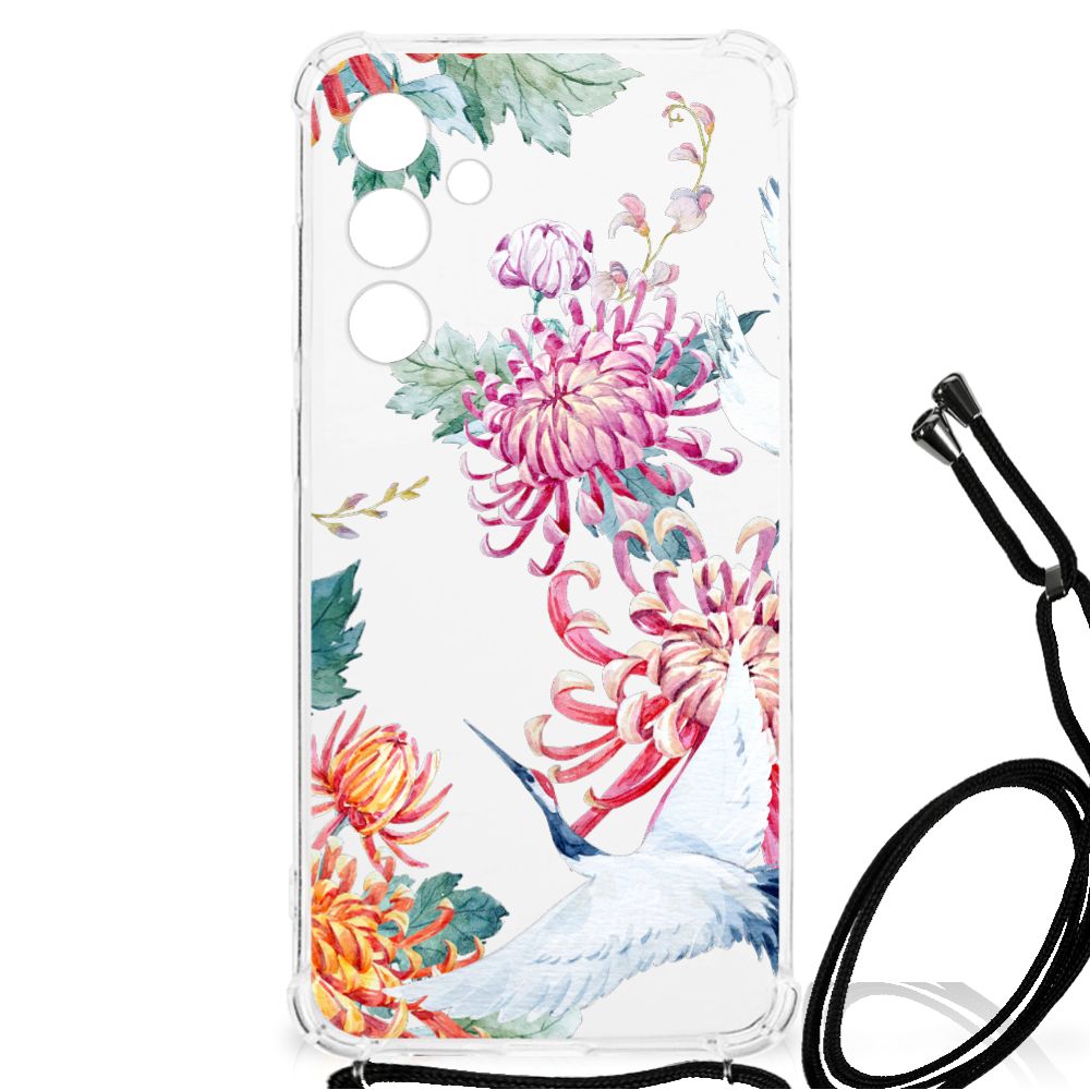Samsung Galaxy A55 Case Anti-shock Bird Flowers