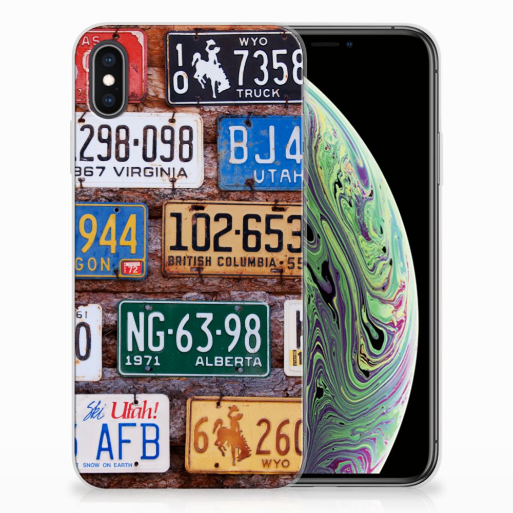 Apple iPhone Xs Max Siliconen Hoesje met foto Kentekenplaten