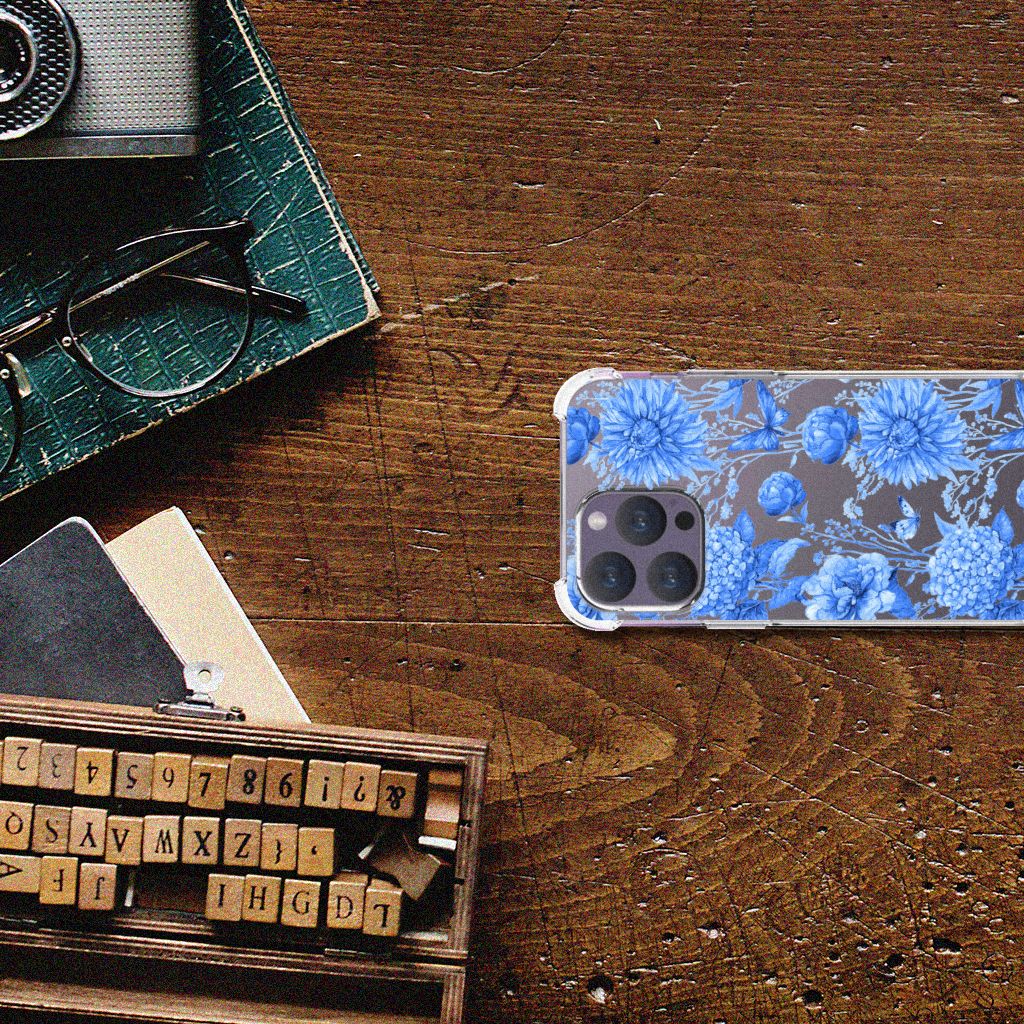 Case voor iPhone 15 Pro Max Flowers Blue B2C Telecom