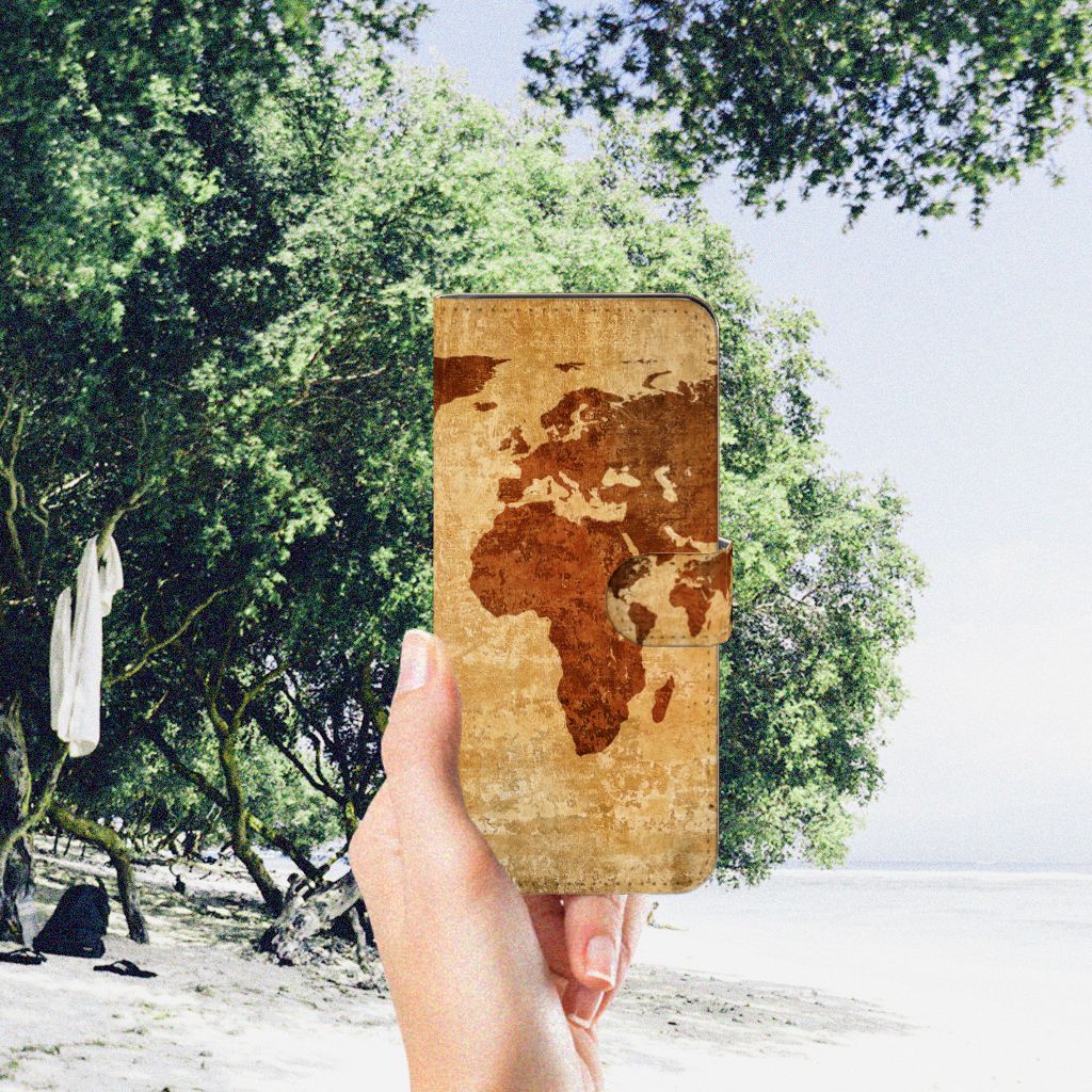 Motorola Moto G32 Flip Cover Wereldkaart