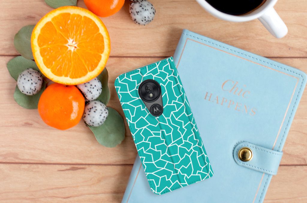 Motorola Moto G7 Play Bookcase Cracks Blue - B2C Telecom