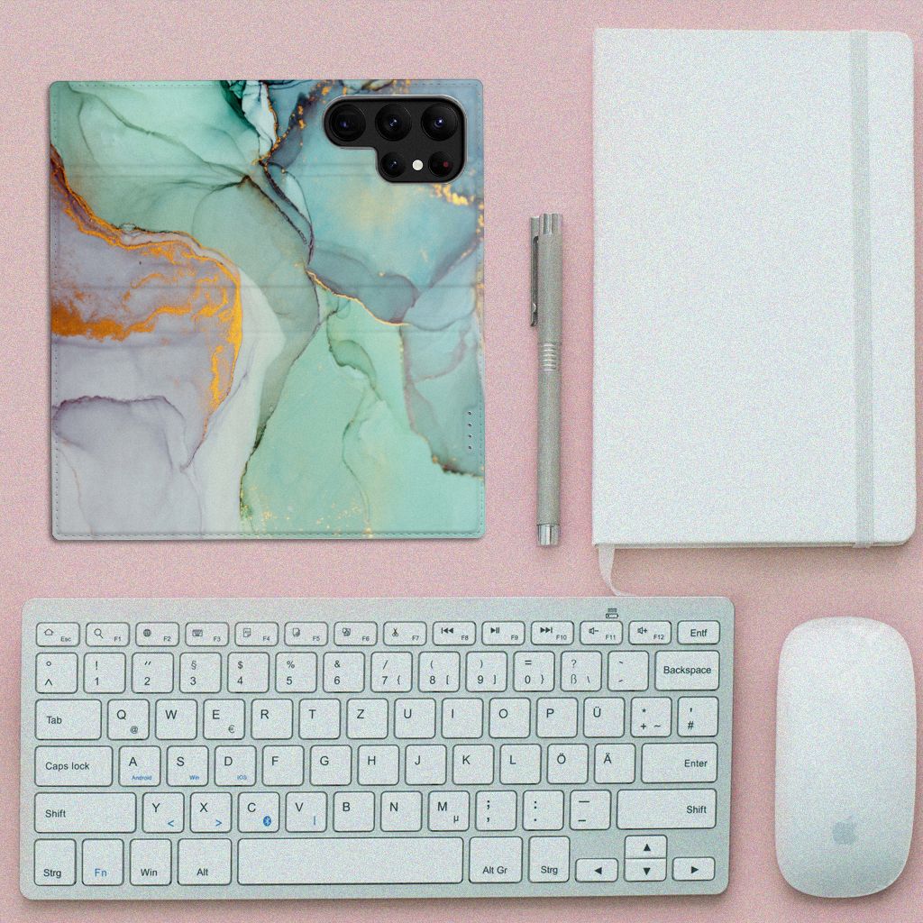 Bookcase voor Samsung Galaxy S23 Ultra Watercolor Mix - B2C Telecom