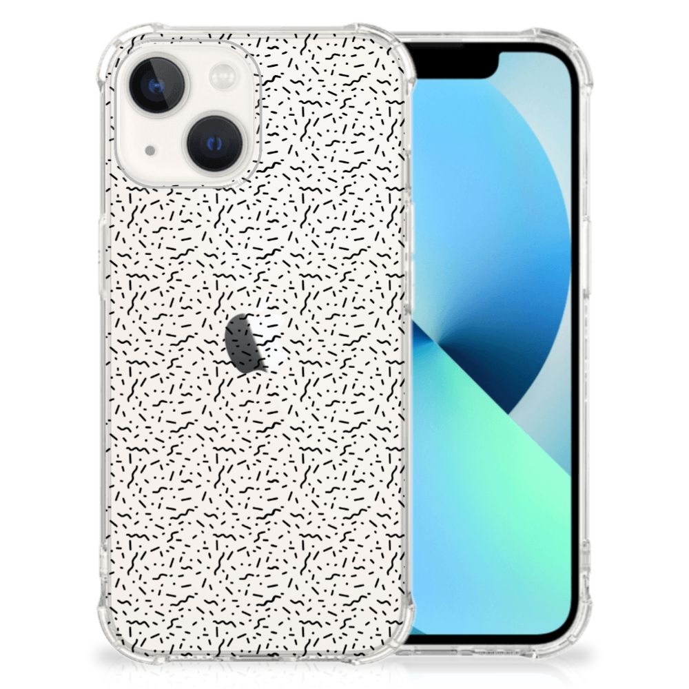 iPhone 13 Doorzichtige Silicone Hoesje Stripes Dots