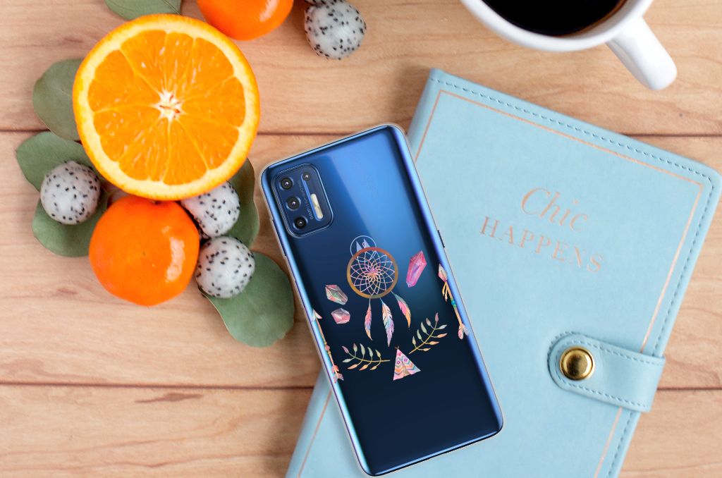 Motorola Moto G9 Plus Telefoonhoesje met Naam Boho Dreamcatcher B2C Telecom
