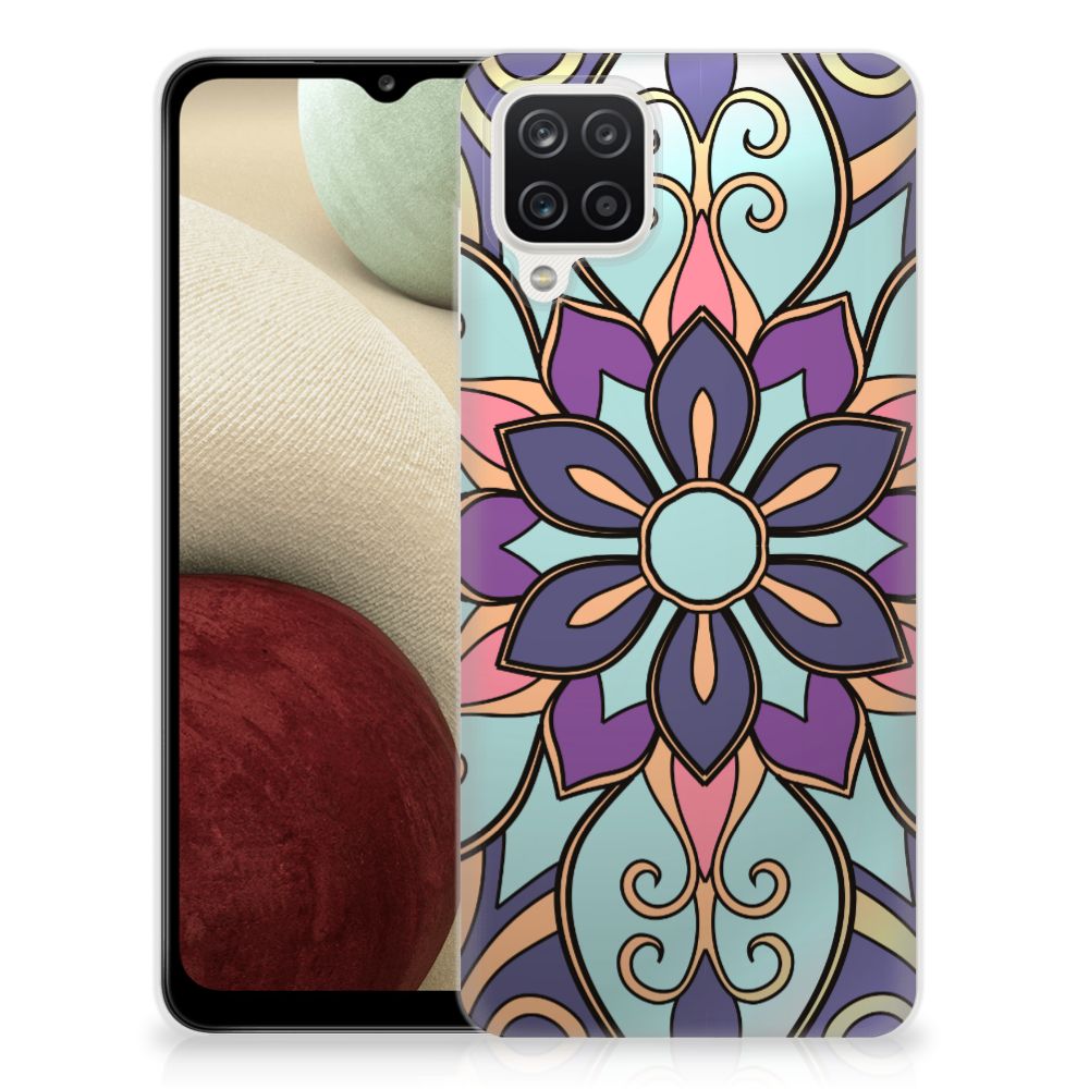 Samsung Galaxy A12 TPU Case Purple Flower B2C Telecom