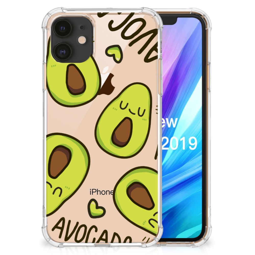 Apple iPhone 11 Stevig Bumper Hoesje Avocado Singing