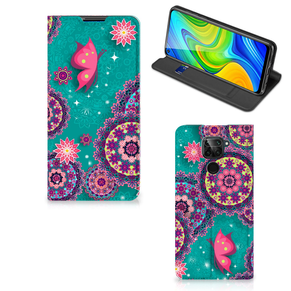 Xiaomi Redmi Note 9 Bookcase Cirkels en Vlinders - B2C Telecom