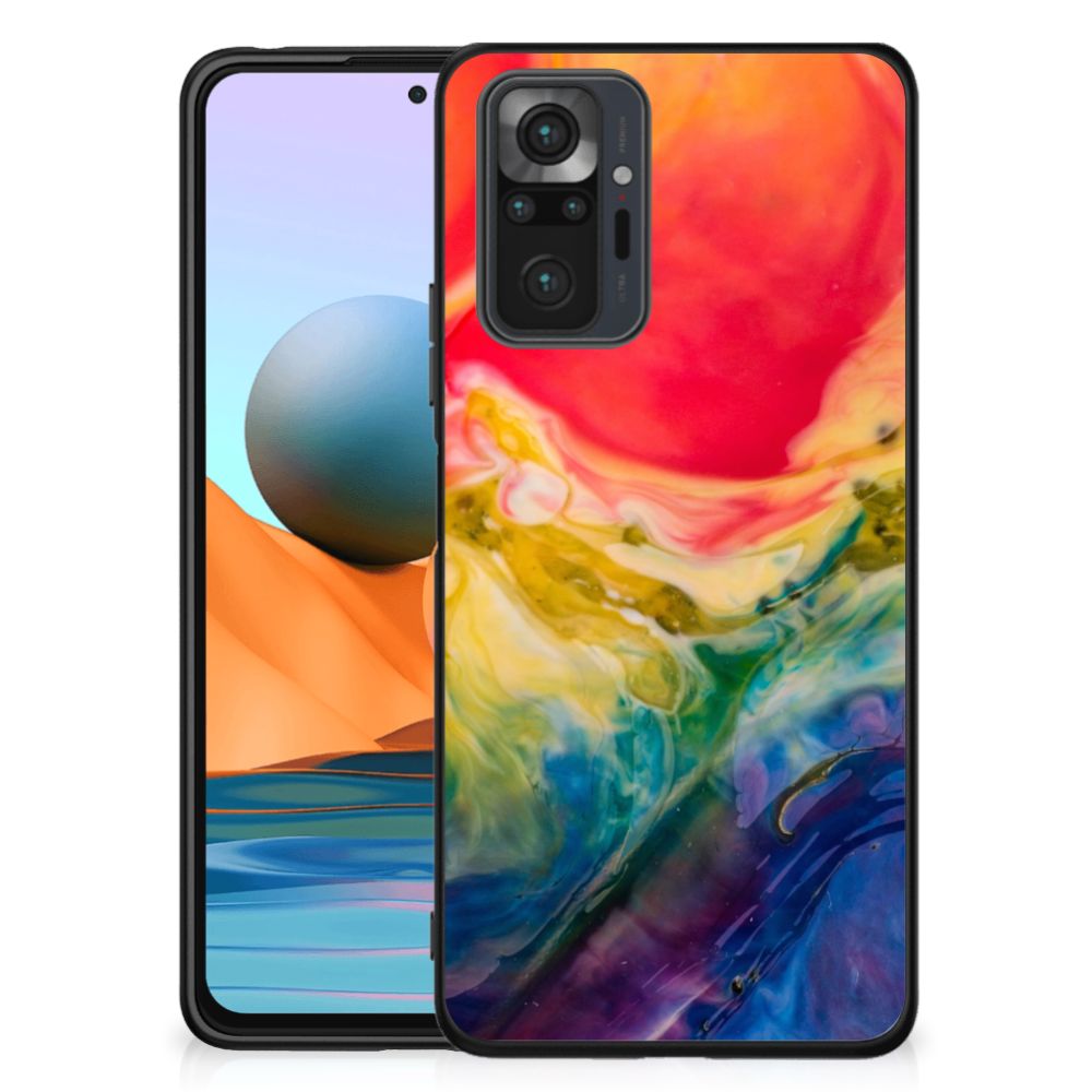 Kleurrijke Telefoonhoesje Xiaomi Redmi Note 10 Pro Watercolor Dark