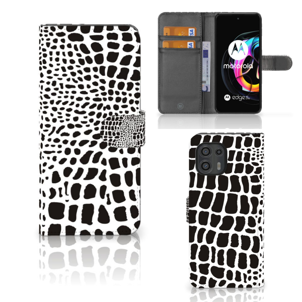 Motorola Edge 20 Lite Telefoonhoesje met Pasjes Slangenprint