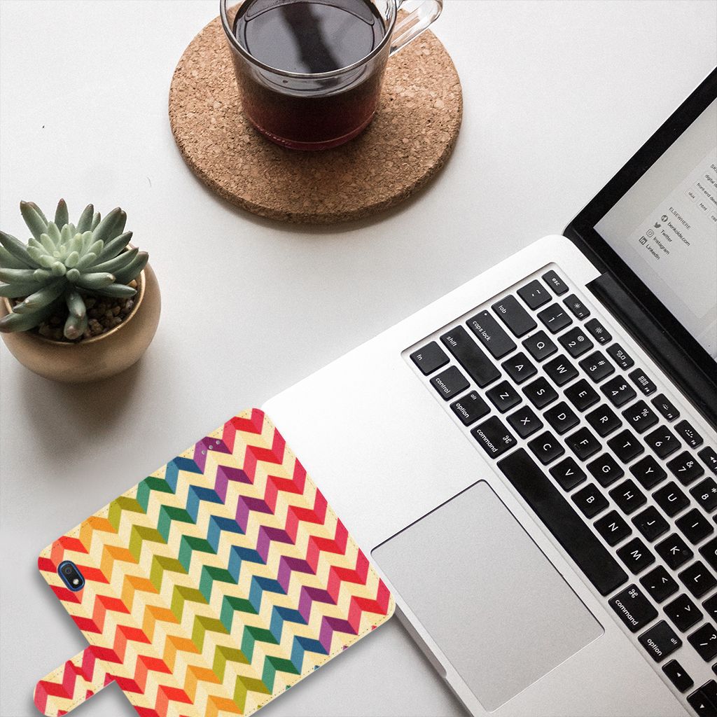 Samsung Galaxy A10 Telefoon Hoesje Zigzag Multi Color