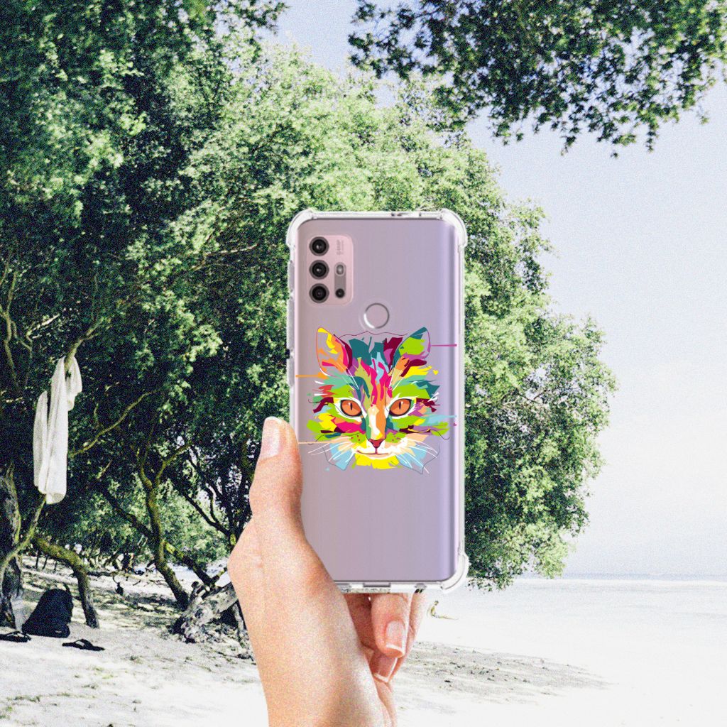 Motorola Moto G30 | G20 | G10 Stevig Bumper Hoesje Cat Color B2C Telecom