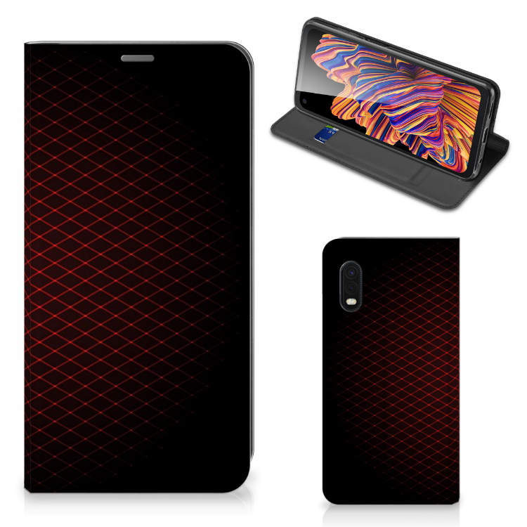 Samsung Xcover Pro Hoesje met Magneet Geruit Rood - B2C Telecom