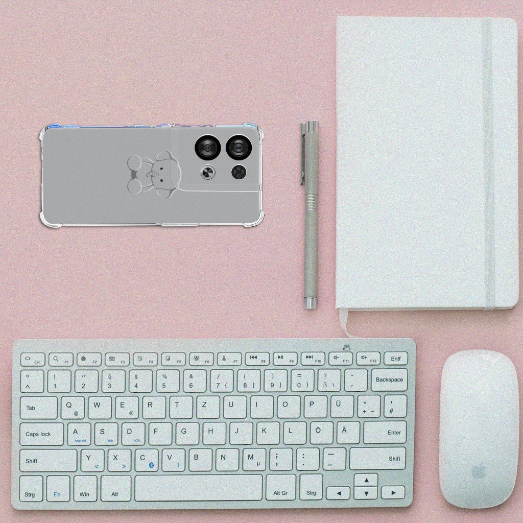 OPPO Reno8 Stevig Bumper Hoesje Grijs Baby Olifant B2C Telecom