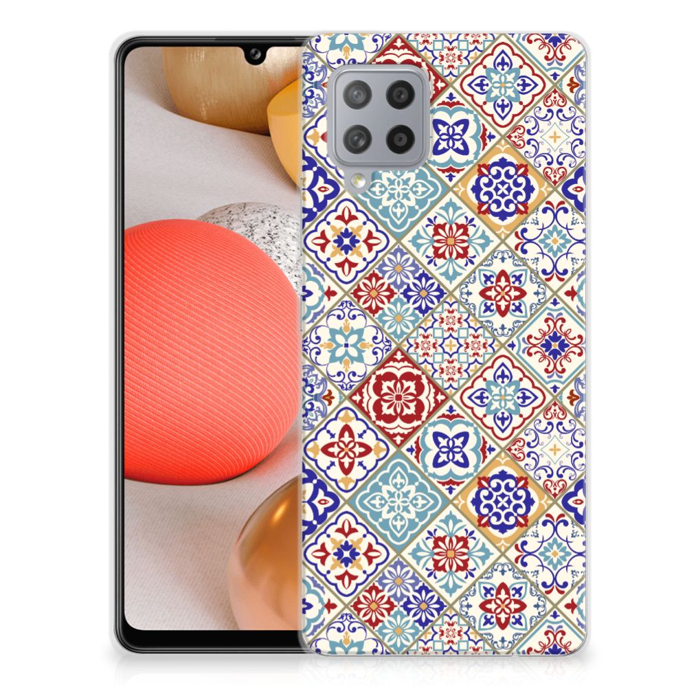 Samsung Galaxy A42 TPU Siliconen Hoesje Tiles Color