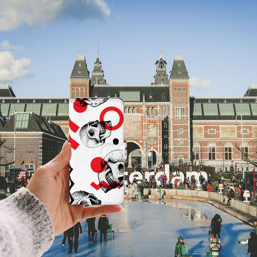 Telefoonhoesje met Naam Huawei P10 Lite Skull Red