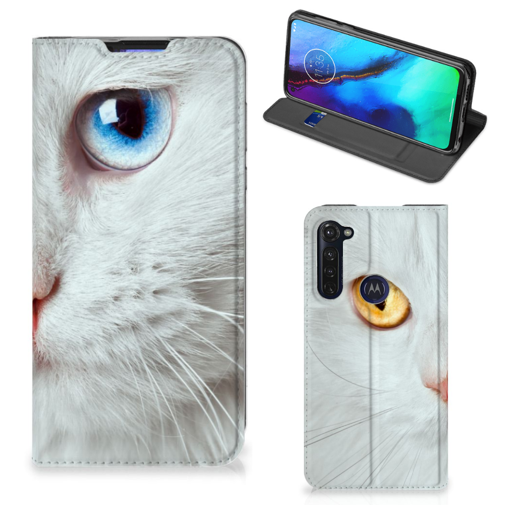 Motorola Moto G Pro Hoesje maken Witte Kat - B2C Telecom