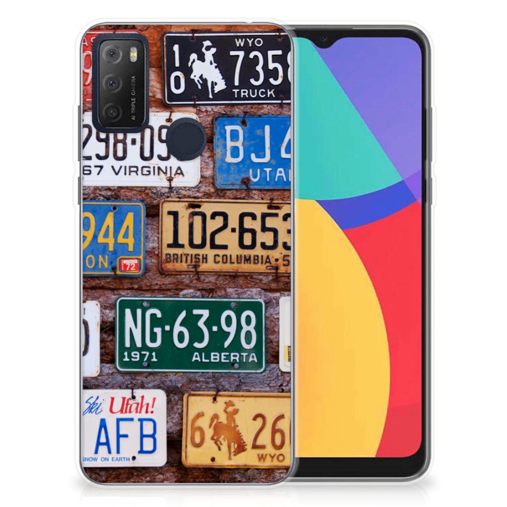 Alcatel 1S (2021) Siliconen Hoesje met foto Kentekenplaten B2C Telecom