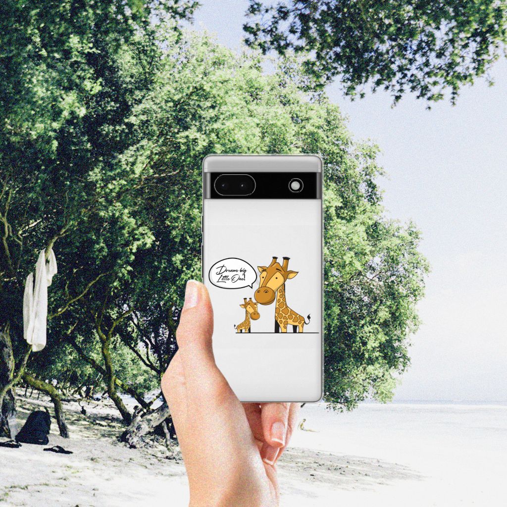 Google Pixel 6A Telefoonhoesje met Naam Giraffe B2C Telecom