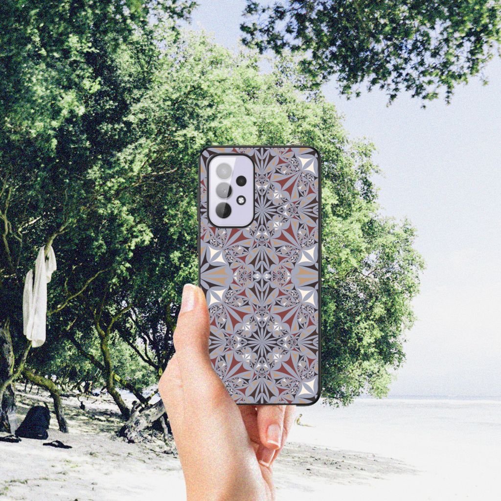 Samsung Galaxy A33 5G Marmeren Print Telefoonhoesje Flower Tiles B2C Telecom
