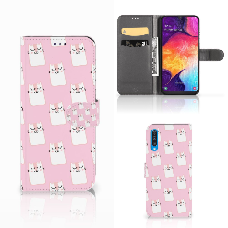 Samsung Galaxy A50 Telefoonhoesje met Pasjes Sleeping Cats