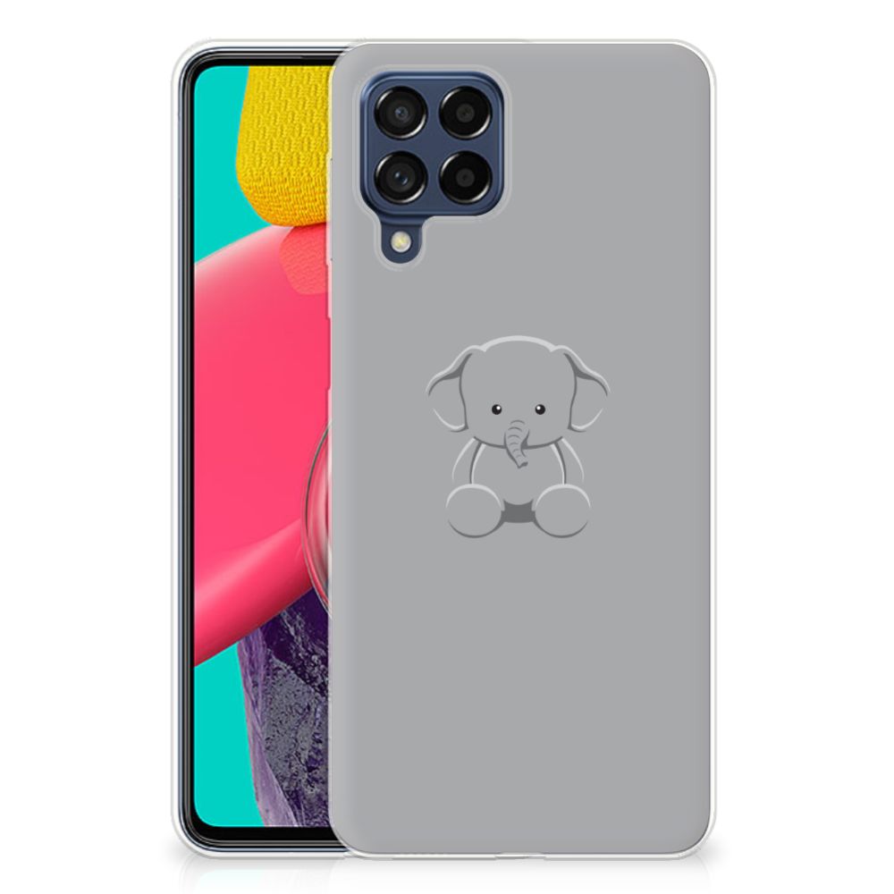 Samsung Galaxy M53 Telefoonhoesje met Naam Grijs Baby Olifant B2C Telecom