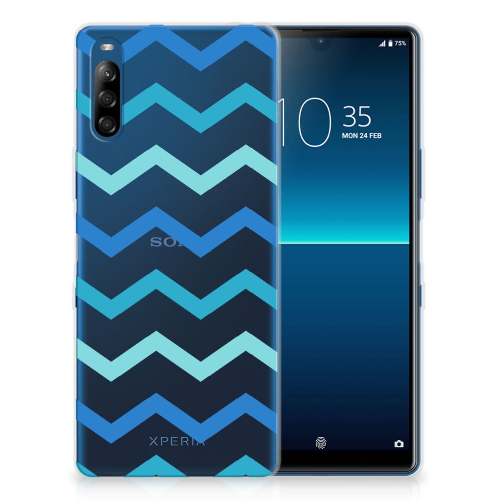 Sony Xperia L4 TPU bumper Zigzag Blauw