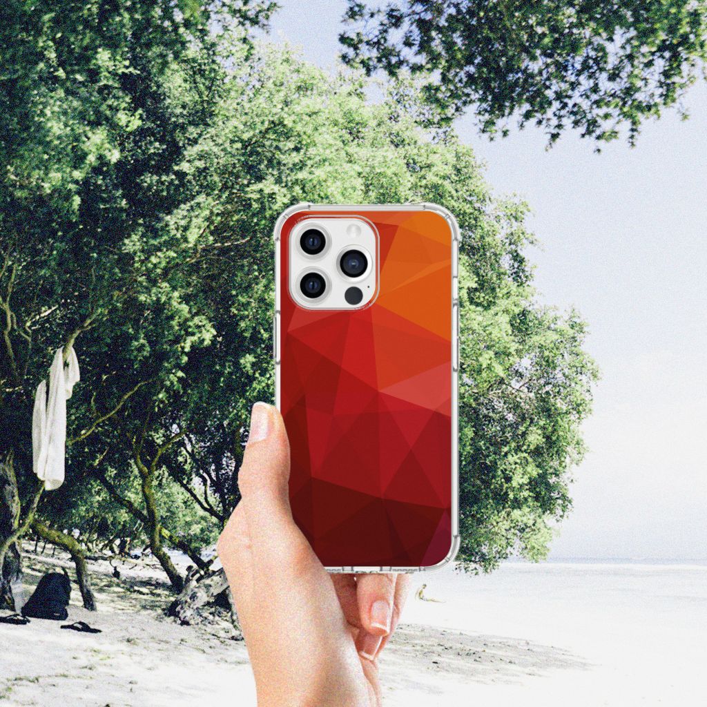 Shockproof Case voor iPhone 13 Pro Max Polygon Red - B2C Telecom