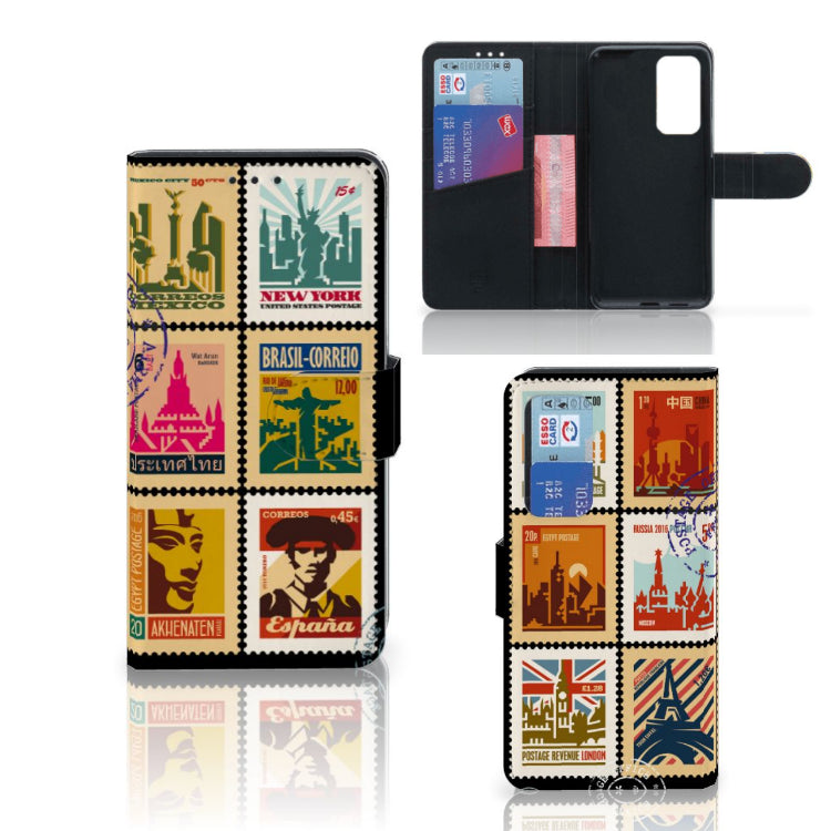 Huawei P40 Flip Cover Postzegels