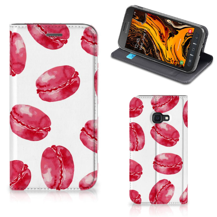 Samsung Galaxy Xcover 4s Flip Style Cover Pink Macarons