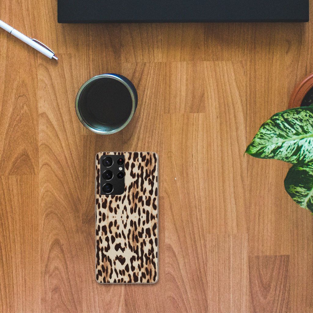 Samsung Galaxy S21 Ultra TPU Hoesje Leopard B2C Telecom