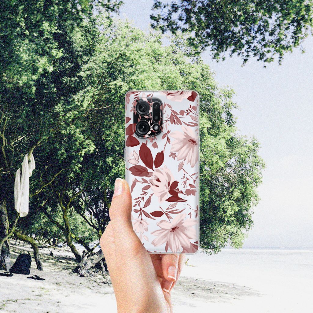 Hoesje maken OPPO Find X5 Watercolor Flowers B2C Telecom