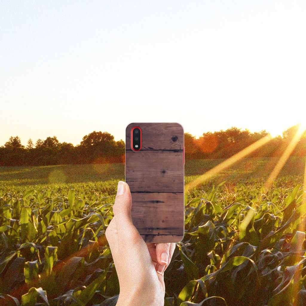 Samsung Galaxy A01 Bumper Hoesje Old Wood B2C Telecom
